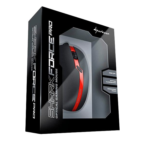Sharkoon Force PRO USB 3200DPI Rojo  Ratón