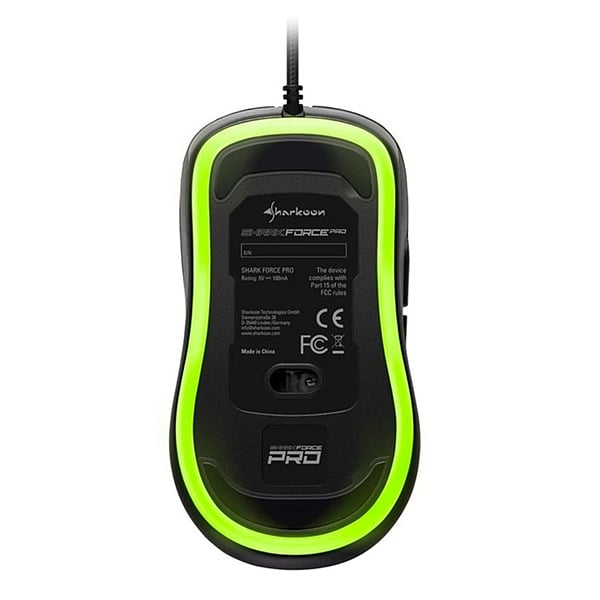 Sharkoon Force PRO USB 3200DPI Verde  Ratón