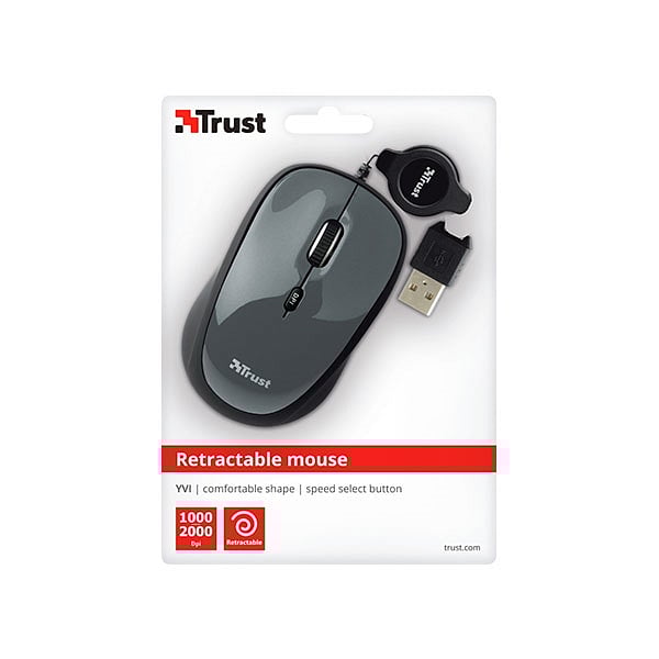 Trust Yvi USB retráctil  Ratón
