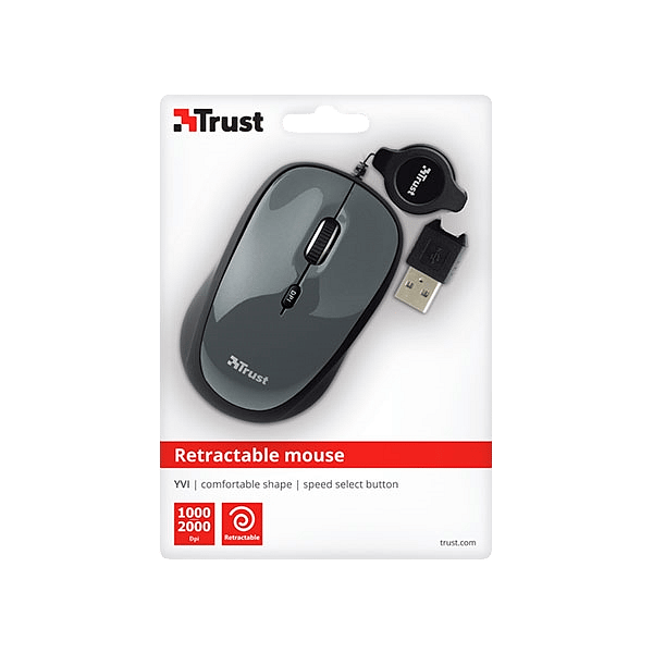Trust Yvi USB retráctil  Ratón
