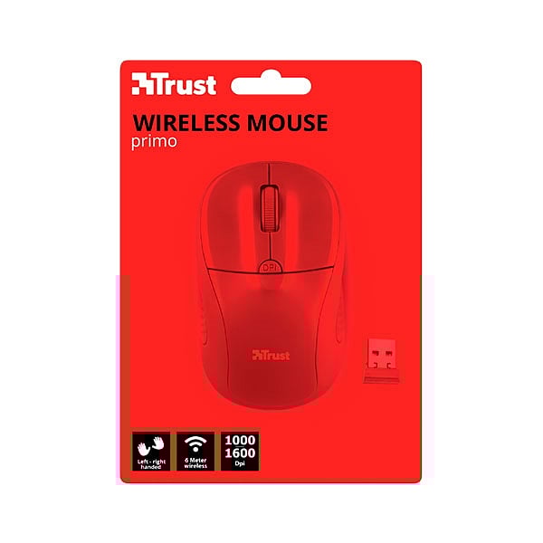 Trust Primo rojo mate wireless  Ratón
