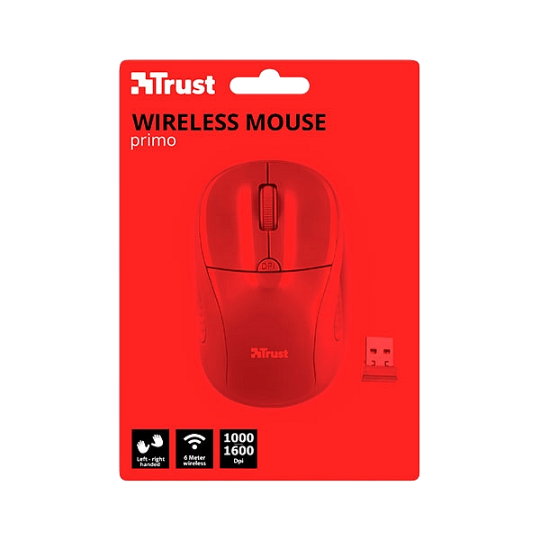 Trust Primo rojo mate wireless  Ratón