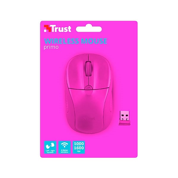 Trust Primo rosa neon wireless  Ratón