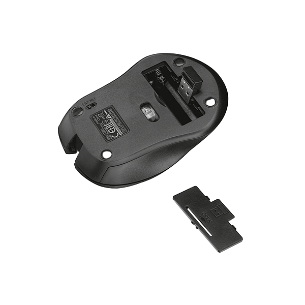 Trust Mydo Silent Click Óptico 1800DPI Negro  Ratón Inalámbrico
