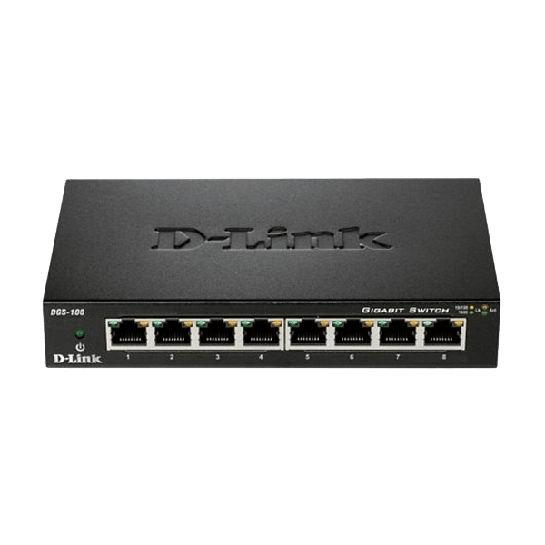 DLink DGS108 8 Puertos Gigabit carcasa metalica  Switch