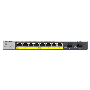 Netgear Switch PoE Gigabit Ethernet Smart de 10 puertos GS110TP Gestionado con 8x PoE a 55W 2x 1G SFP