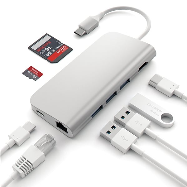 Satechi Adaptador USB TypeC MultiPort Gris  Adaptador