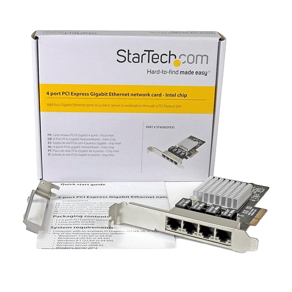 StarTechcom GBLAN 4 LAN RJ45  Tarjeta de red