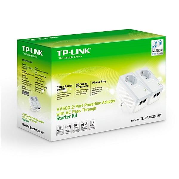 TPLink TLPA4020P KIT AV600 2xLan  PLC