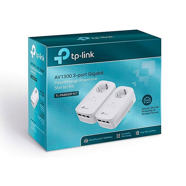TPLink TLPA8030P KIT AV1300 con enchufe 3xLan  PLC