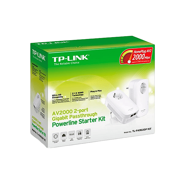 TPLink TLPA9020P KIT AV2000 con enchufe 2xLan  PLC