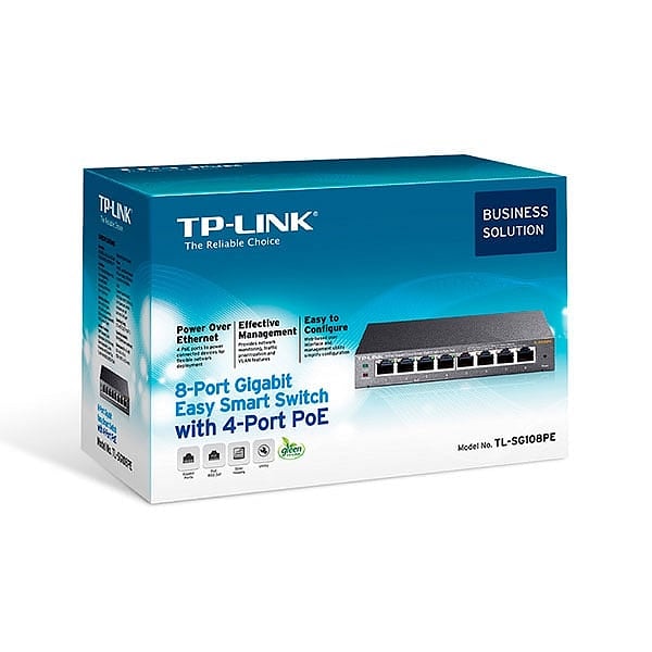 TPLink SG108PE POE 55W Metálico Semigestionable  Switch