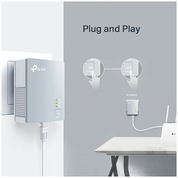 TPLink TLPA411KIT AV600 Nano Powerline  PLC