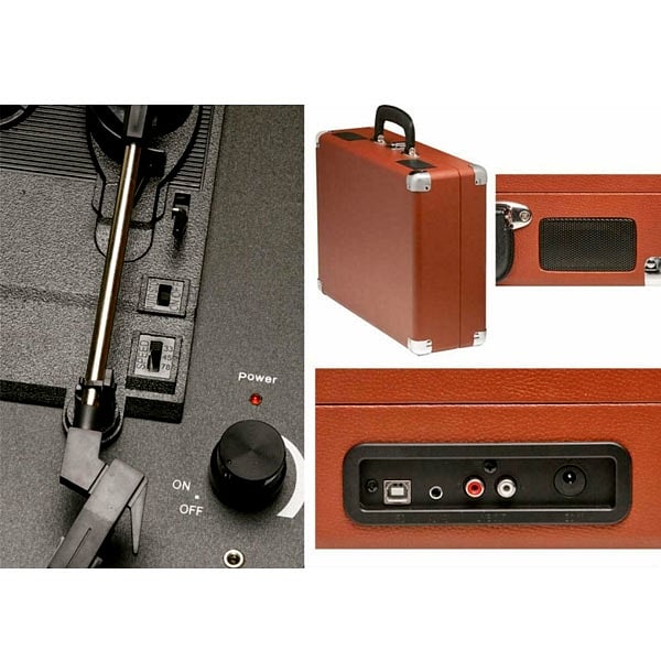 DENVER VPL120 USB Software Grabacion Marron  Tocadiscos
