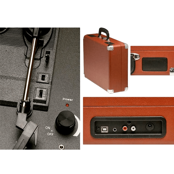 DENVER VPL120 USB Software Grabacion Marron  Tocadiscos