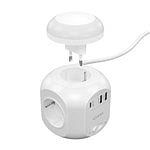 Aisens ASPS2A1CLPQ02W  4 Tomas  1xUSBC 20W PD30  2xUSBA 18W QC30  Luz Nocturna  18M Blanco  Regleta de Enchufes Sobremesa Multifunción