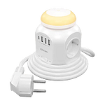 Aisens ASPS3A1CL01W  4 Tomas  1 x USBC  3x USBC  Luz Nocturna  18M Blanco  Regleta de Enchufes Sobremesa Multifuncion