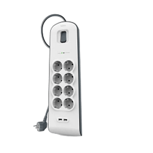 Belkin BSV804VF2M 8 Tomas Botones BlancoGris  Regleta