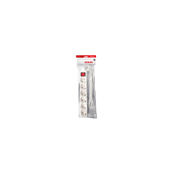 Equip 6 Tomas Schuko 15M con interruptor  Regleta