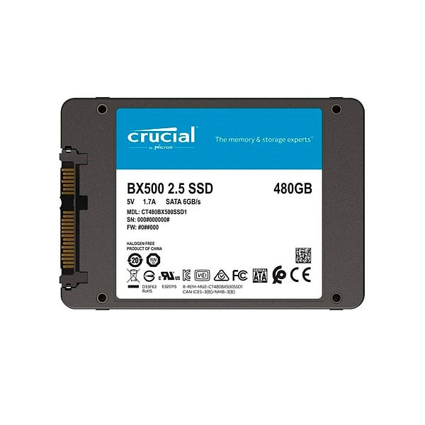 Crucial BX500 SATA 25 480GB  Disco Duro SSD