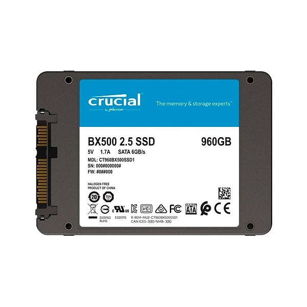 Crucial BX500 SATA 25 960GB  Disco Duro SSD