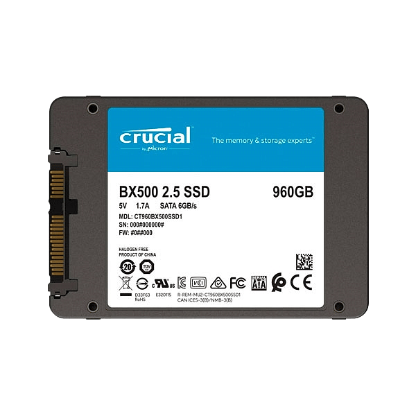 Crucial BX500 SATA 25 960GB  Disco Duro SSD