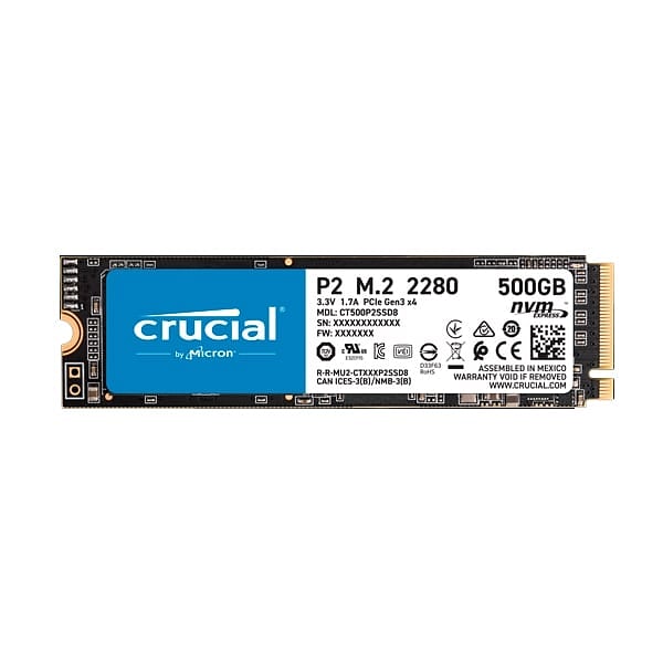 Crucial P2 500GB 3D NAND NVMe PCIe M2  SSD