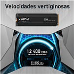 Crucial T700 M2 2TB NVMe Gen5 PCIe 50 con disipador  Disco duro SSD