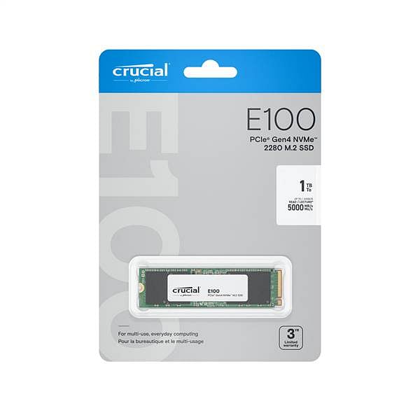Crucial E100 1TB  SSD M2 PCIe 40 NVMe