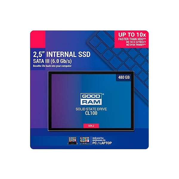 Goodram SSD 480GB 25 CL100 Gen2  Disco Duro Sólido