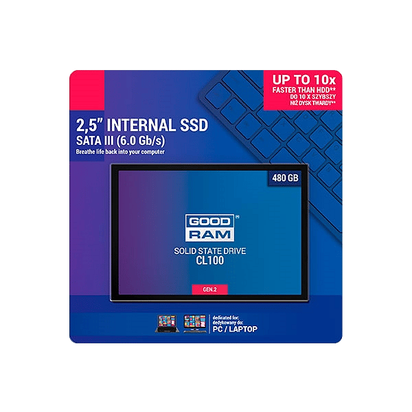 Goodram SSD 480GB 25 CL100 Gen2  Disco Duro Sólido