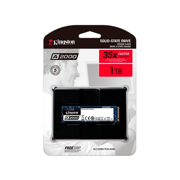 Kingston A2000 M2 2280 NVMe PCIe 1TB  Disco Duro SSD