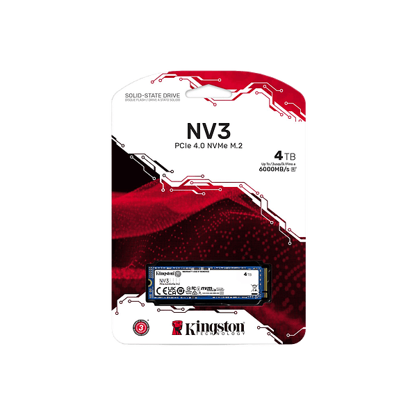 Kingston NV3 4TB  SSD M2 PCIe 40 NVMe