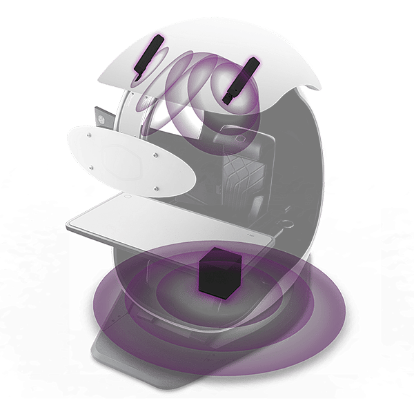 Cooler Master Orb X  Estación de juego multipropósito inmersiva Soporte Singlebox Blanco
