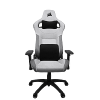 Corsair T3 RUSH Fabric | Silla Gaming Reclinable Ergonómica con Soporte Lumbar y Cervical Grey / Silver