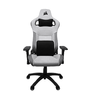 Corsair T3 RUSH Fabric  Silla Gaming Reclinable Ergonómica con Soporte Lumbar y Cervical Grey  Silver
