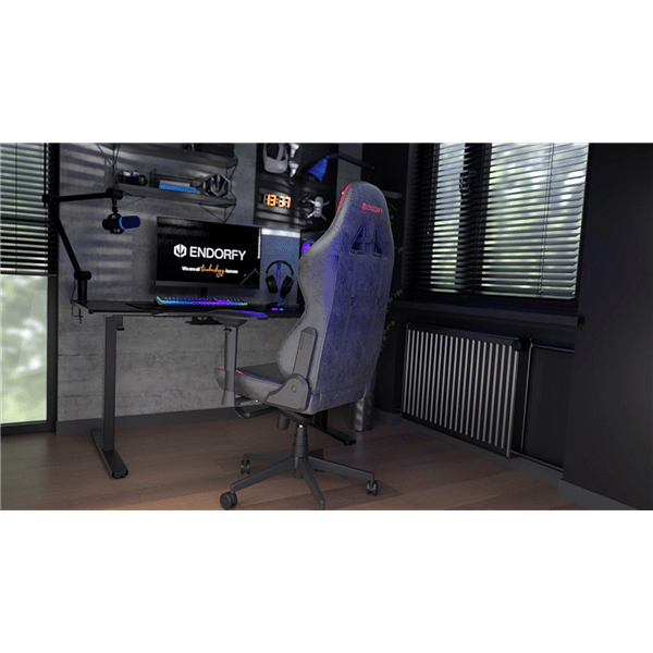 Endorfy SCRIM RD  Silla Gaming Ergonómica Reclinable Soporte Lumbar y Cervical Malla transpirable y Cuero