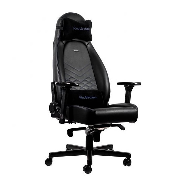 Noblechairs Icon cuero PU negro  azul  Silla