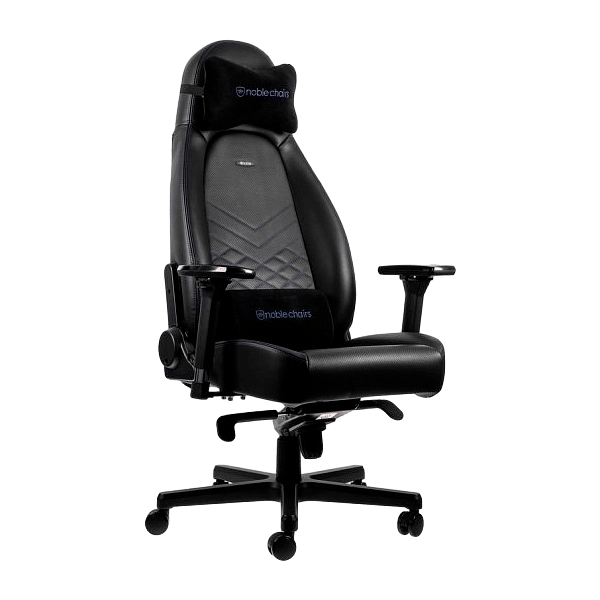 Noblechairs Icon cuero PU negro  azul  Silla