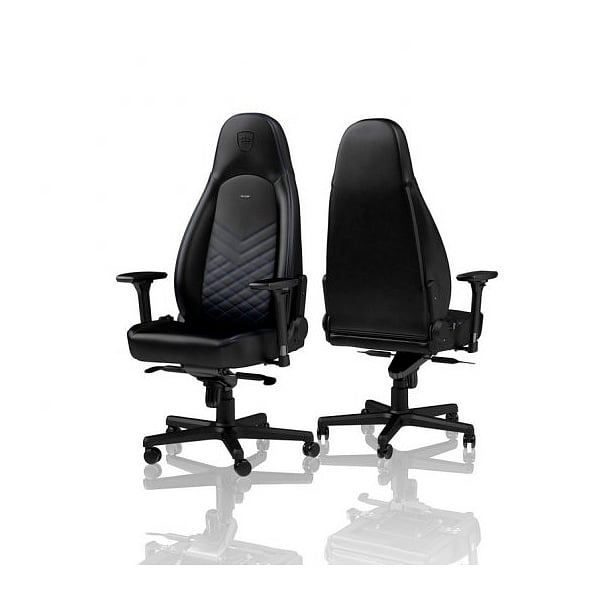 Noblechairs Icon cuero PU negro  azul  Silla