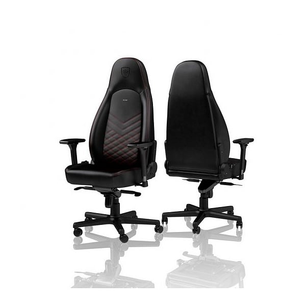Noblechairs Icon cuero PU negro  rojo  Silla