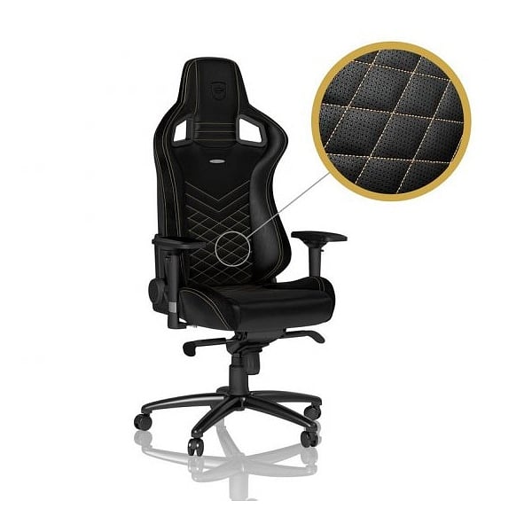 Noblechairs Epic cuero PU negro  dorado  Silla