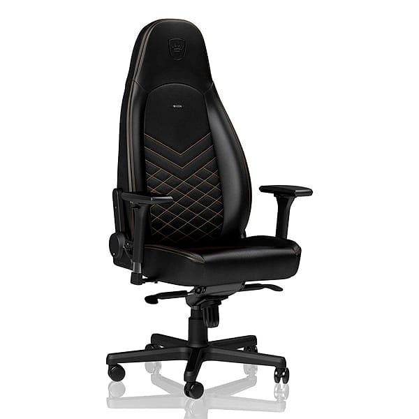 Noblechairs Icon cuero PU negro  dorado  Silla