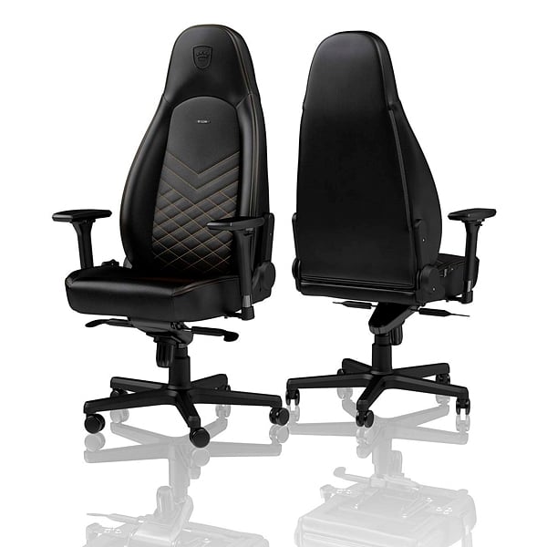Noblechairs Icon cuero PU negro  dorado  Silla