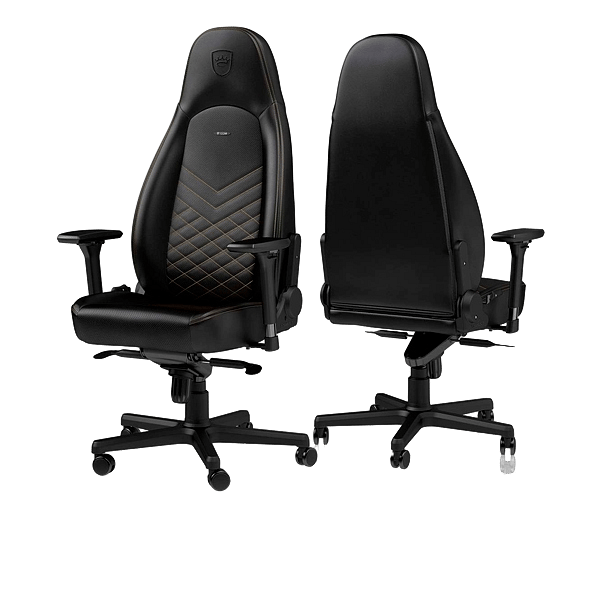 Noblechairs Icon cuero PU negro  dorado  Silla