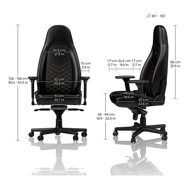 Noblechairs Icon cuero PU negro  dorado  Silla