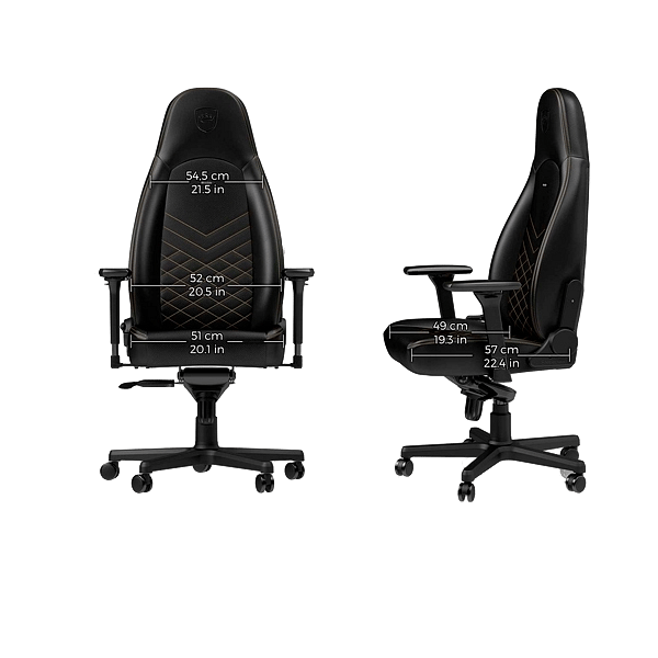 Noblechairs Icon cuero PU negro  dorado  Silla
