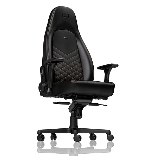 Noblechairs Icon cuero PU negro  dorado  Silla
