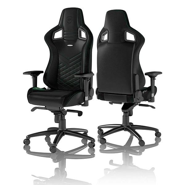 Noblechairs Epic cuero PU negro  verde  Silla