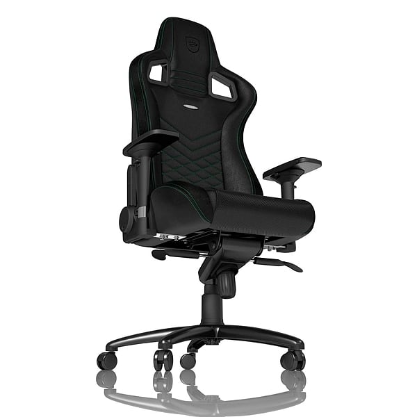 Noblechairs Epic cuero PU negro  verde  Silla